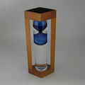 Newtonian 2 Minutes Sand Timer in Blue Glass Bubble (Sandblasting)